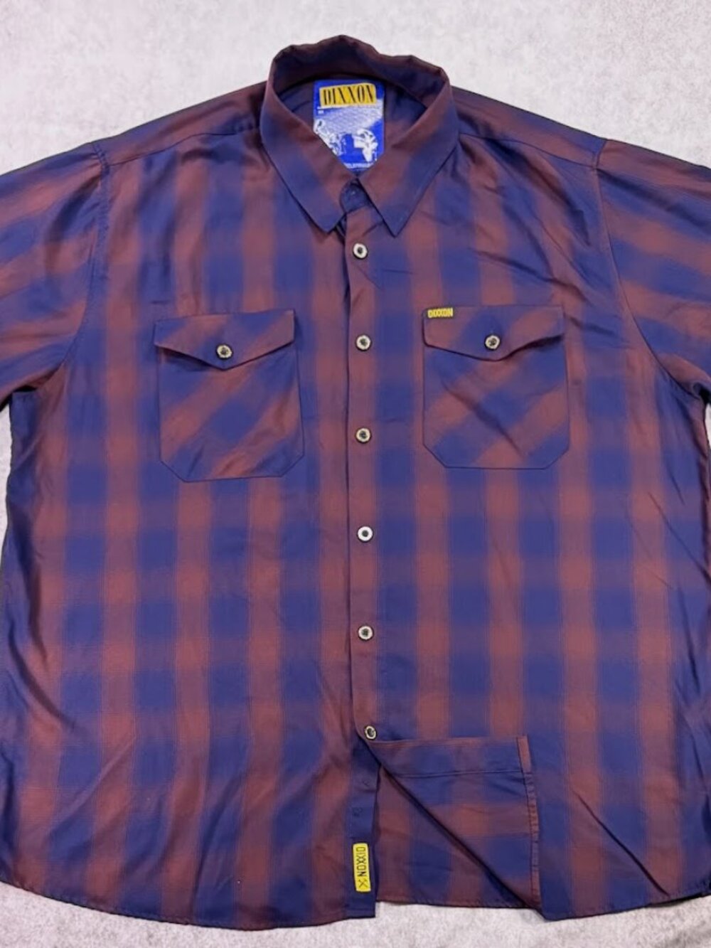 Dixxon Flannel Paramount Shirt Mens 3XL Red Blue Plaid Short Sleeve Button